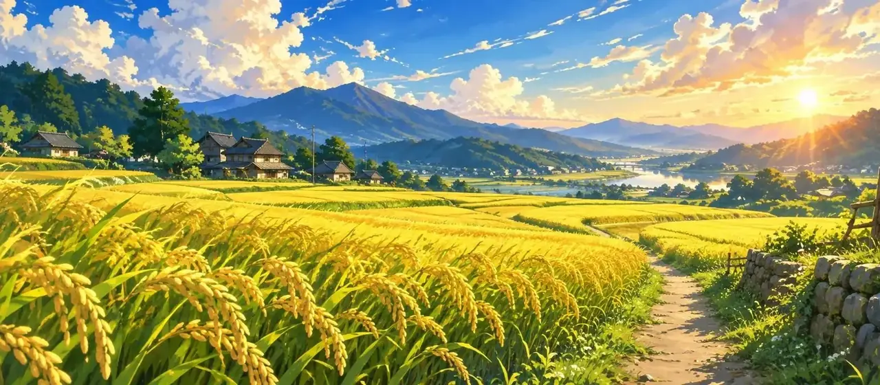 田园新番 · 黄果短剧 - 黄果短剧乡村田园主题背景图