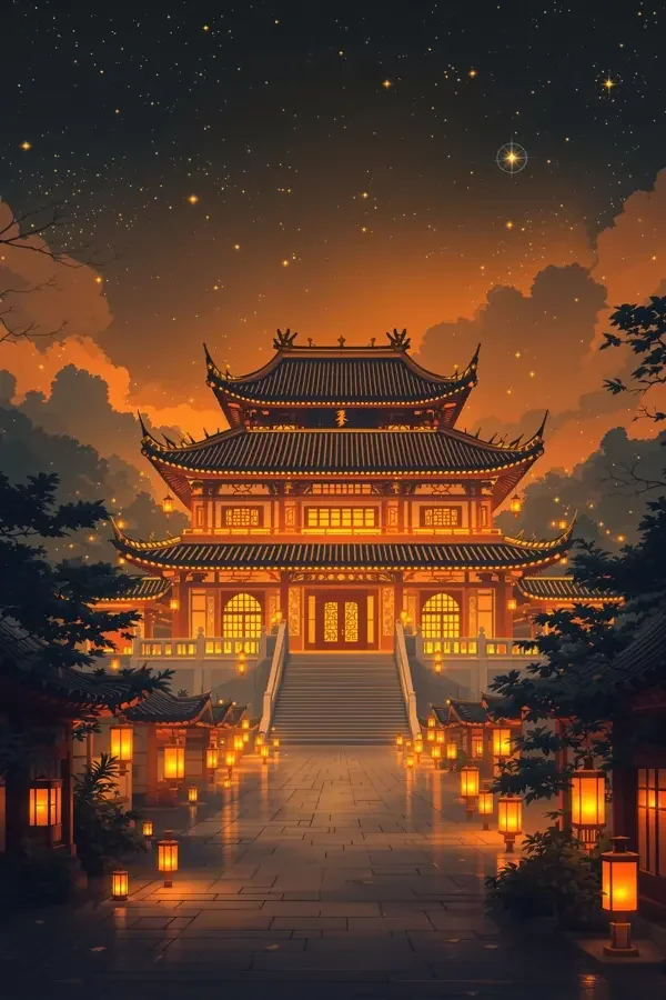 《长安夜有灯》短剧封面，古装题材